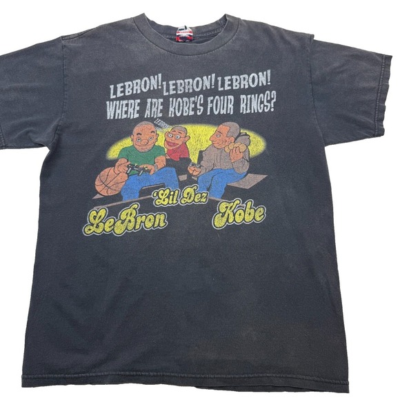 Vtg Dez Kobe Bryant Lebron James‎ Major Diss Men M Black Nike Puppet Commercial - Picture 1 of 8